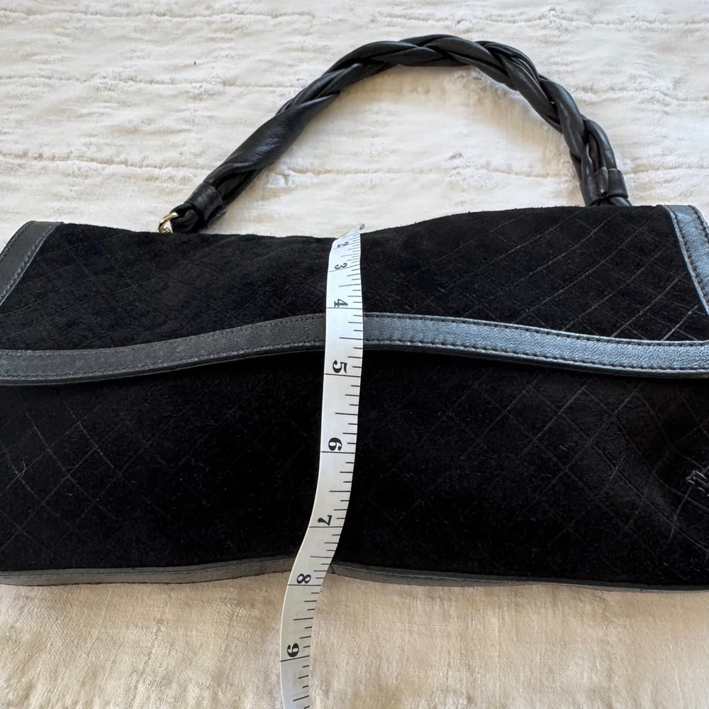 Coccinelle Suede Leather Shoulder Flap Bag / Convertible to a Clutch